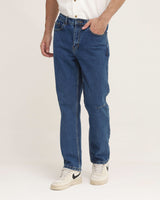 Men's Straight Fit Blue Denim Jeans