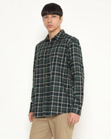 Men's Green Plaid Long Sleeve Shirt