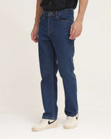 Men's Dark Blue Denim Straight Fit Jeans