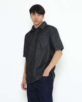 Men's Black Denim Long Sleeve Shirt