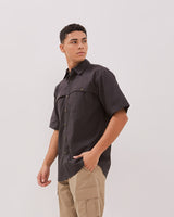 Men's Gray Short Sleeve Regular Shirt