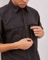 Men's Gray Short Sleeve Regular Shirt