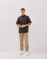 Men's Gray Short Sleeve Regular Shirt