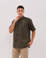Green Short Sleeve Regular Shirt For Men