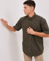 Green Short Sleeve Regular Shirt For Men