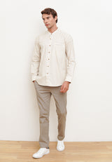 Cream Men's Long Sleeve Festive Shirt