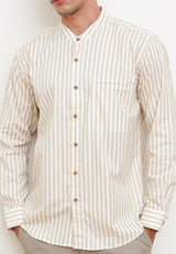 Cream Men's Long Sleeve Festive Shirt