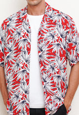 Red Pattern Men's Short Sleeve Shirt