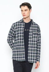 Men's Navy Long Sleeve Flannel Shirt
