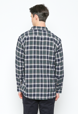 Men's Navy Long Sleeve Flannel Shirt