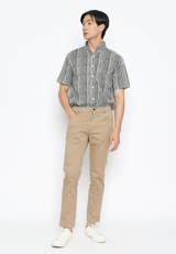 Cream Twill Regular Fit Pants