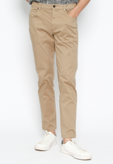 Cream Twill Regular Fit Pants