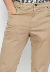 Cream Twill Regular Fit Pants