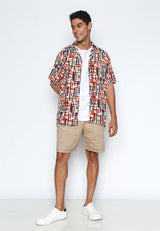 Khaky Abstract Pattern Cuban Shirt
