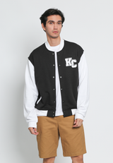 Contrast Sleeve Varsity Jacket