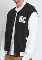 Contrast Sleeve Varsity Jacket
