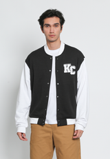 Contrast Sleeve Varsity Jacket