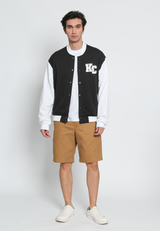 Contrast Sleeve Varsity Jacket