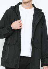Black Casual Outdoor Jacket For Men