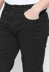 Men's Black Casual Chinos Long Pants