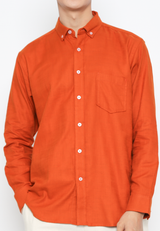 Orange Men's Long Sleeve Regular Fit Shirt