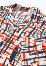 Khaky Abstract Pattern Cuban Shirt