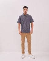 Blue Flannel Short Sleeve Regular Shirt