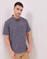 Blue Flannel Short Sleeve Regular Shirt