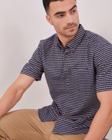 Blue Flannel Short Sleeve Regular Shirt