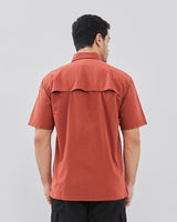 Regular Short Sleeve Vented Shirt Red