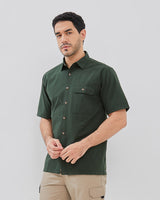 Green Vented Short Sleeve Regular Shirt
