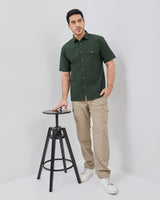 Green Vented Short Sleeve Regular Shirt