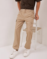 Men's Cream Cargo Pants