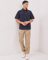 Navy Short Sleeve Shirt For Men