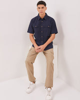 Navy Short Sleeve Shirt For Men