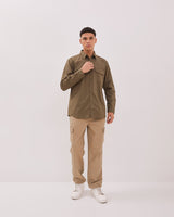 Men's Olive Green Long Sleeve Shirt