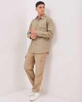 Men's Cream Long Sleeve Shirt