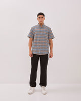 Men's Cream Flannel Short Sleeve Shirt