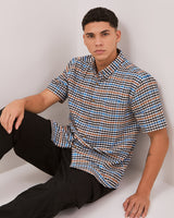 Men's Cream Flannel Short Sleeve Shirt