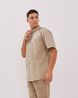 Cream Short Sleeve Regular Shirt For Men