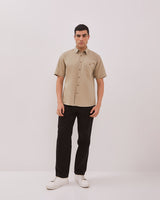 Men's Cream Short Sleeve Shirt
