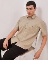 Men's Cream Short Sleeve Shirt