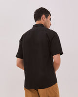 Black Short-Sleeved Shirt For Men