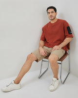 Men's Plain Red Cotton T-Shirt