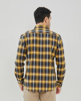 Men's Yellow Plaid Long Sleeve Shirt