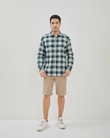 Men's Green Plaid Long Sleeve Shirt