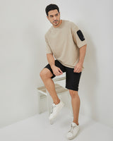 Men's Plain Cotton Brown T-Shirt