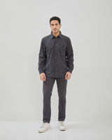 Men's Gray Corduroy Long Sleeve Shirt