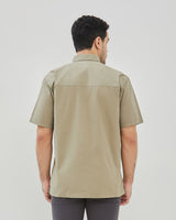 Men's Khaki Plain Short Sleeve Shirt