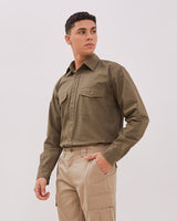 Men's Green Long Sleeve Regular Shirt